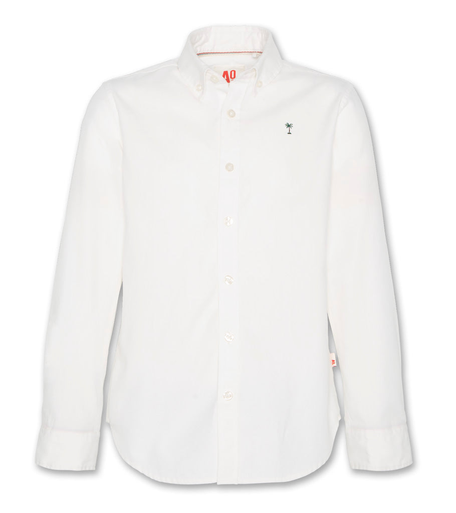 Button Down Shirt Logo - White