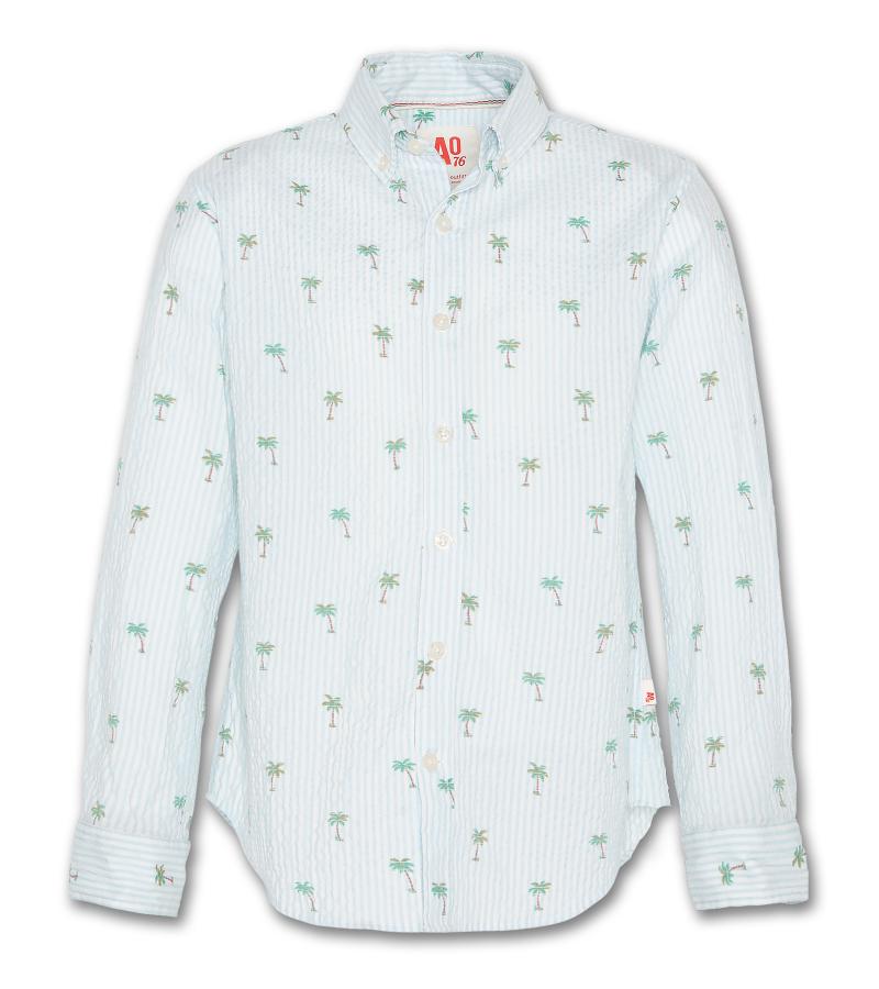 Button Down Shirt Aop Palms - Turqoise