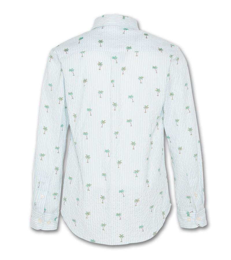 Button Down Shirt Aop Palms - Turqoise