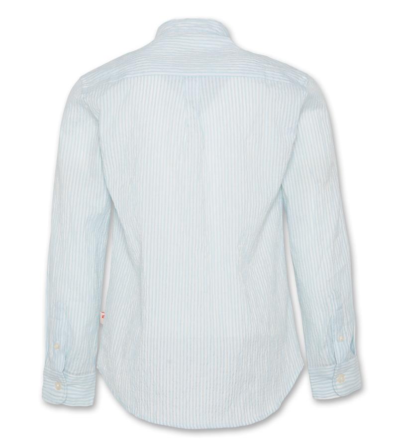 Turqoise Striped Mao Shirt - Turqoise