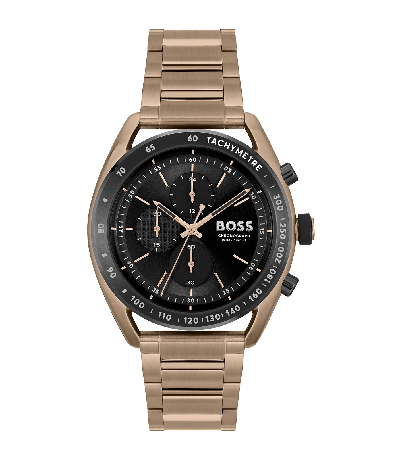 Boss - Center Court - Man - Chrono Armband PVD Beige - Beige PVD Kast - Zwarte Wijzerplaat