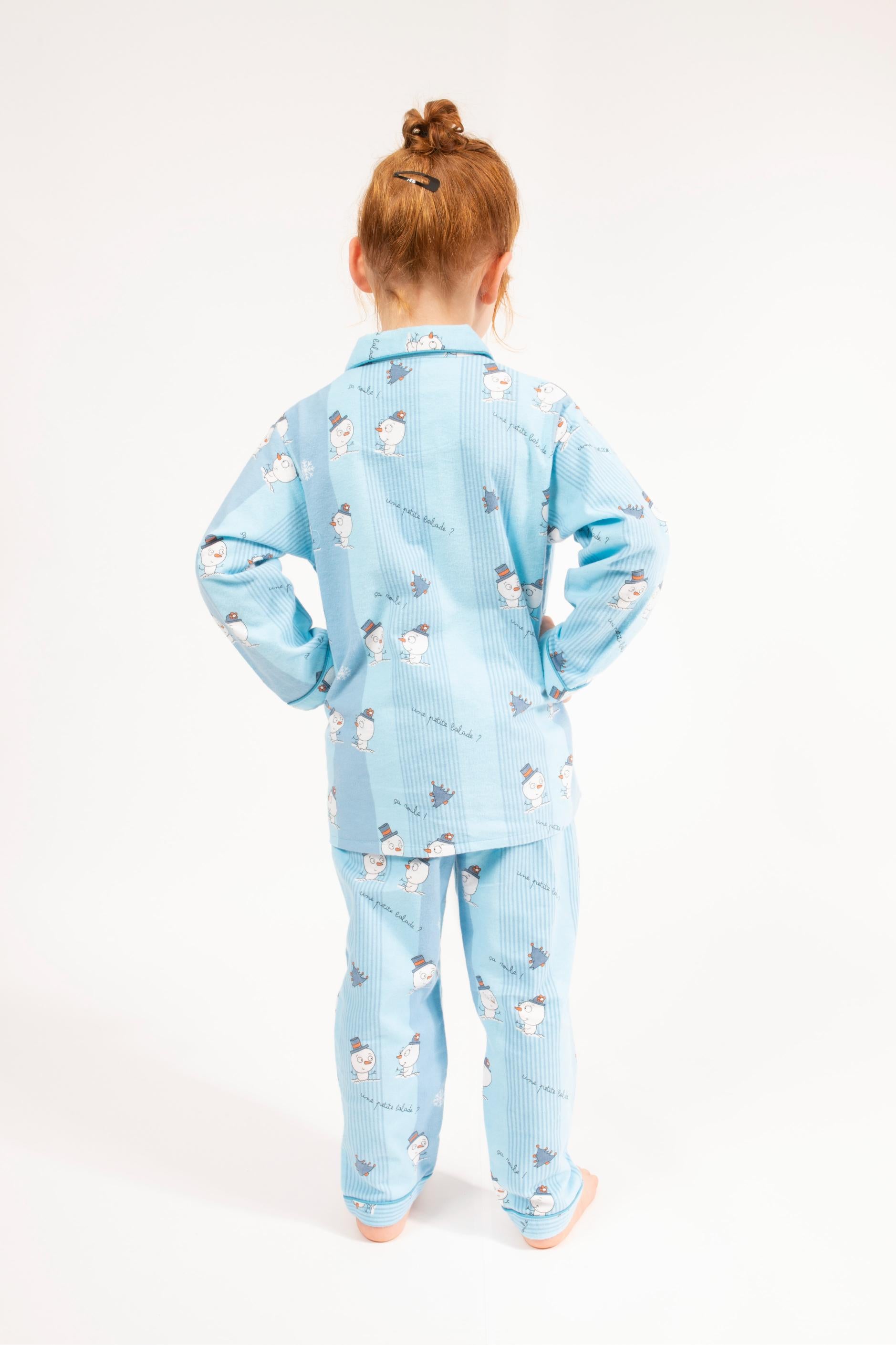 Flanellen Pyjama Kid Sky Blue