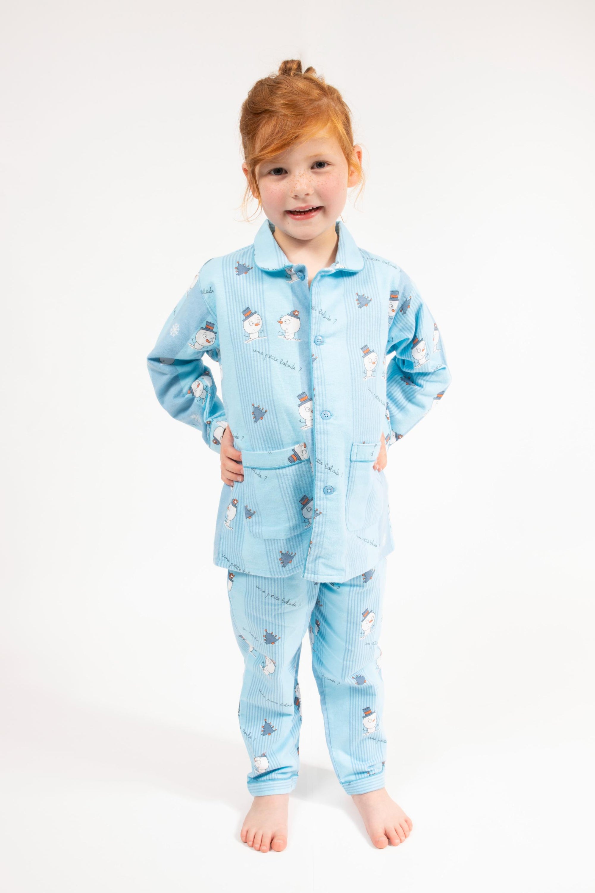 Flanellen Pyjama Kid Sky Blue