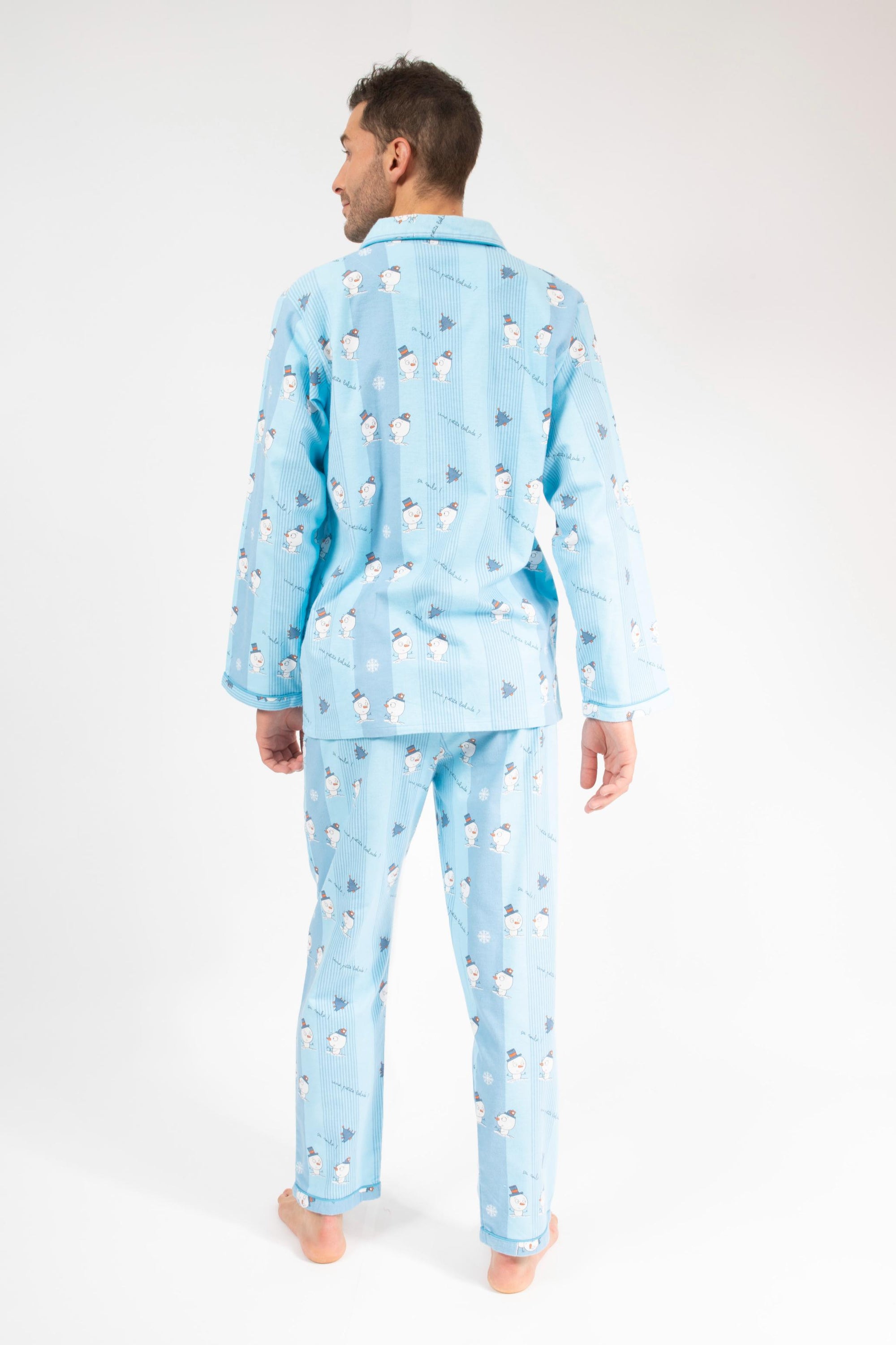 Flanellen Pyjama Man Sky Blue