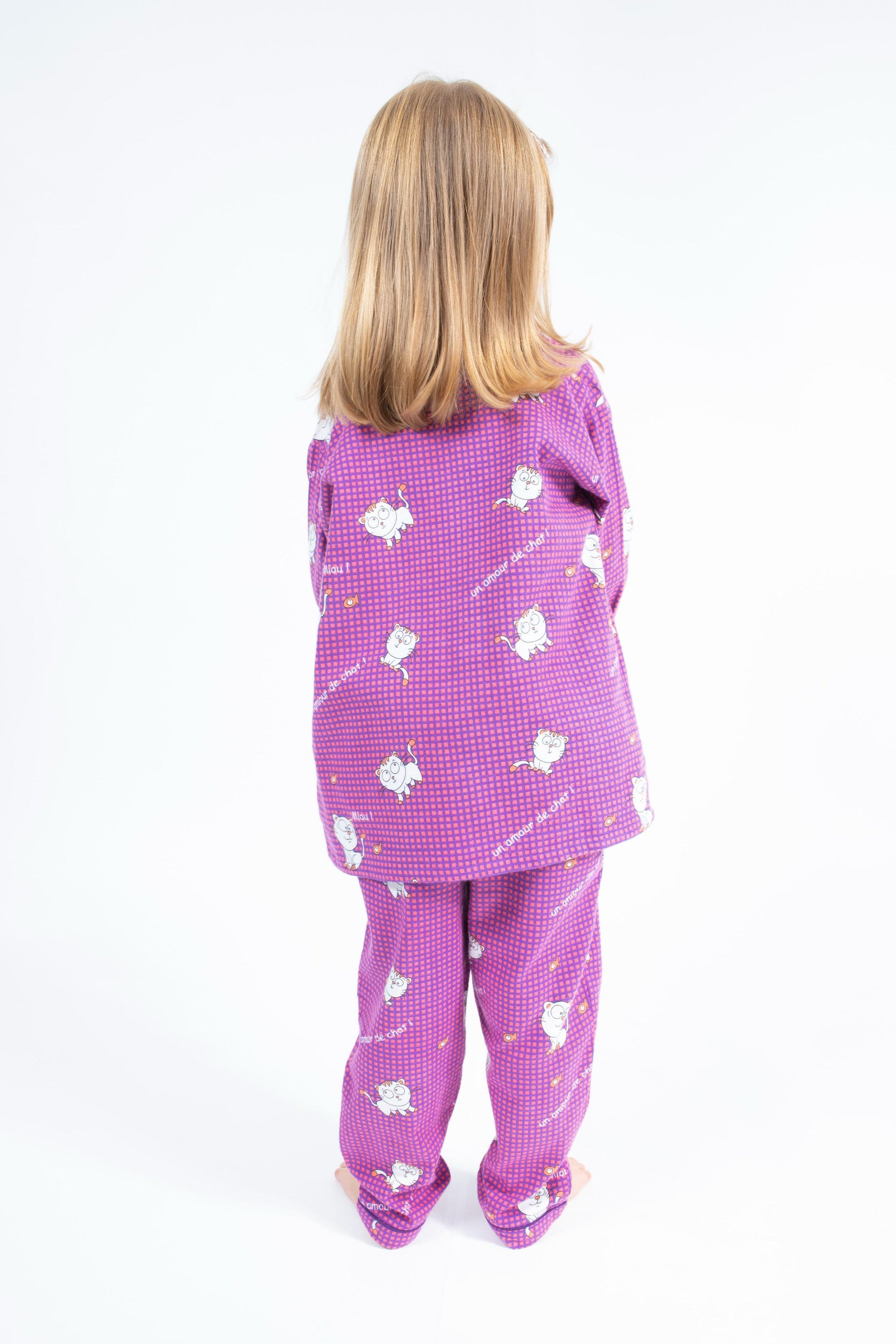 Flanellen Pyjama Kid Mallow/Purple