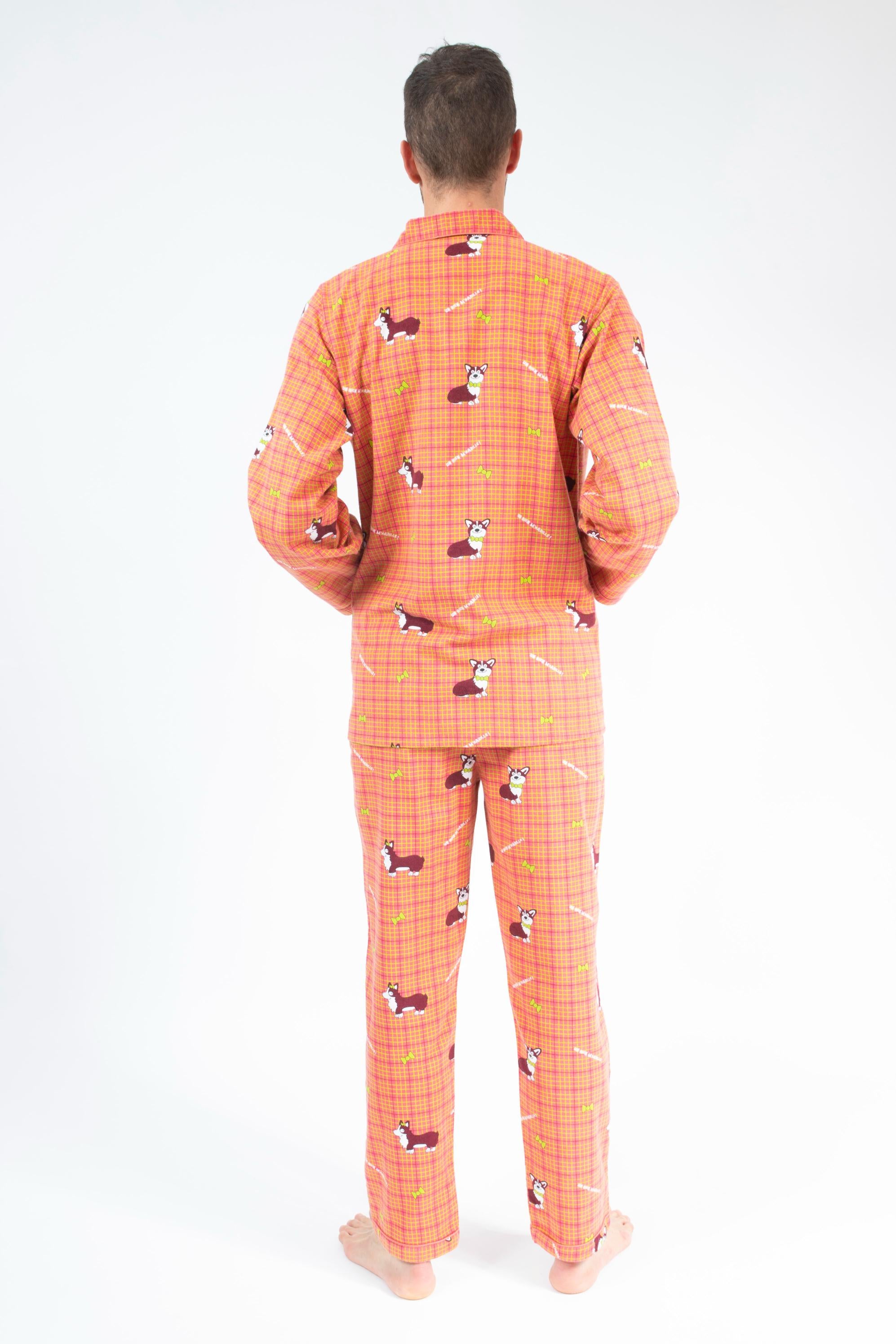 Flanellen Pyjama Man Red/Orange