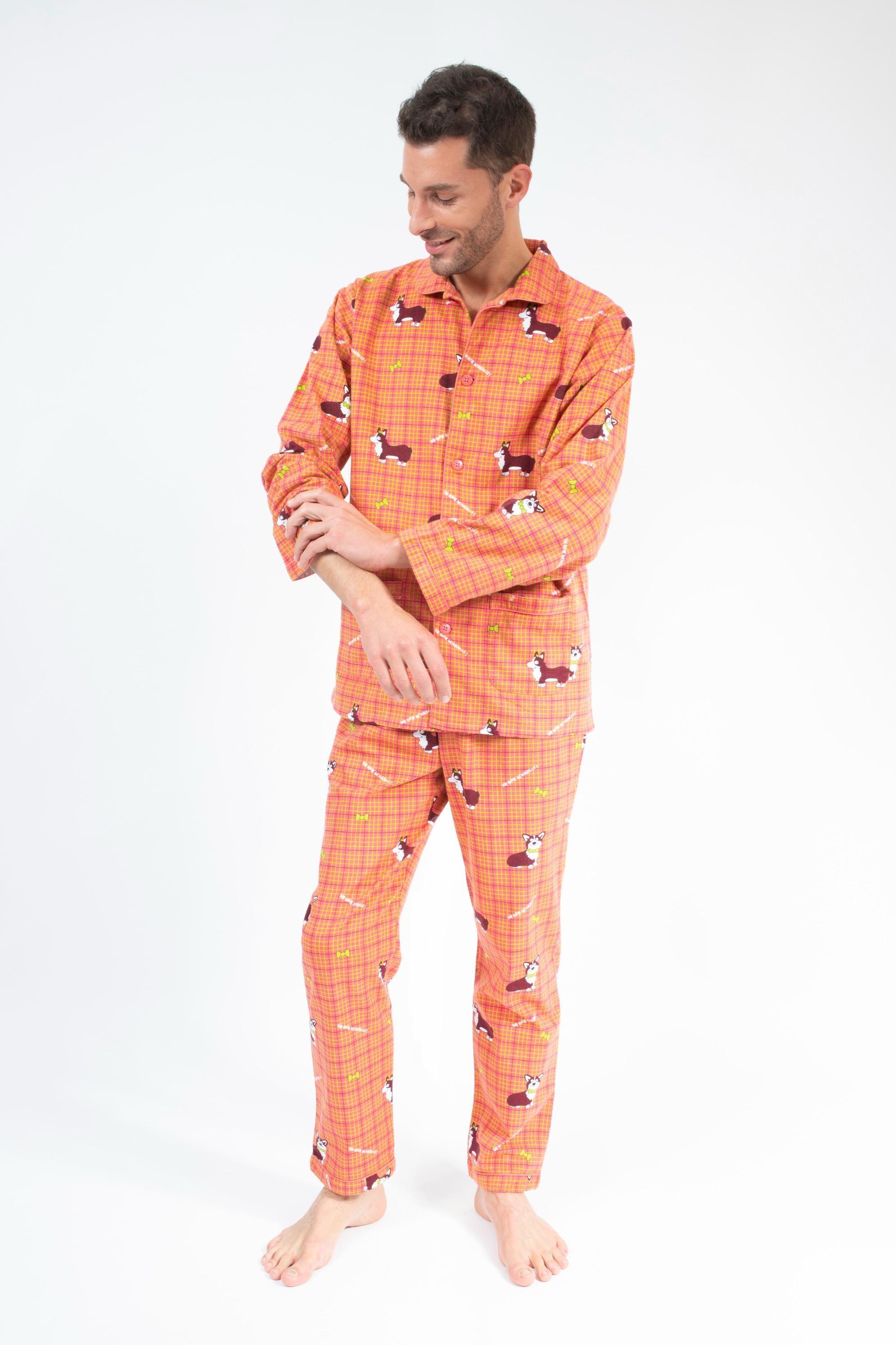 Flanellen Pyjama Man Red/Orange