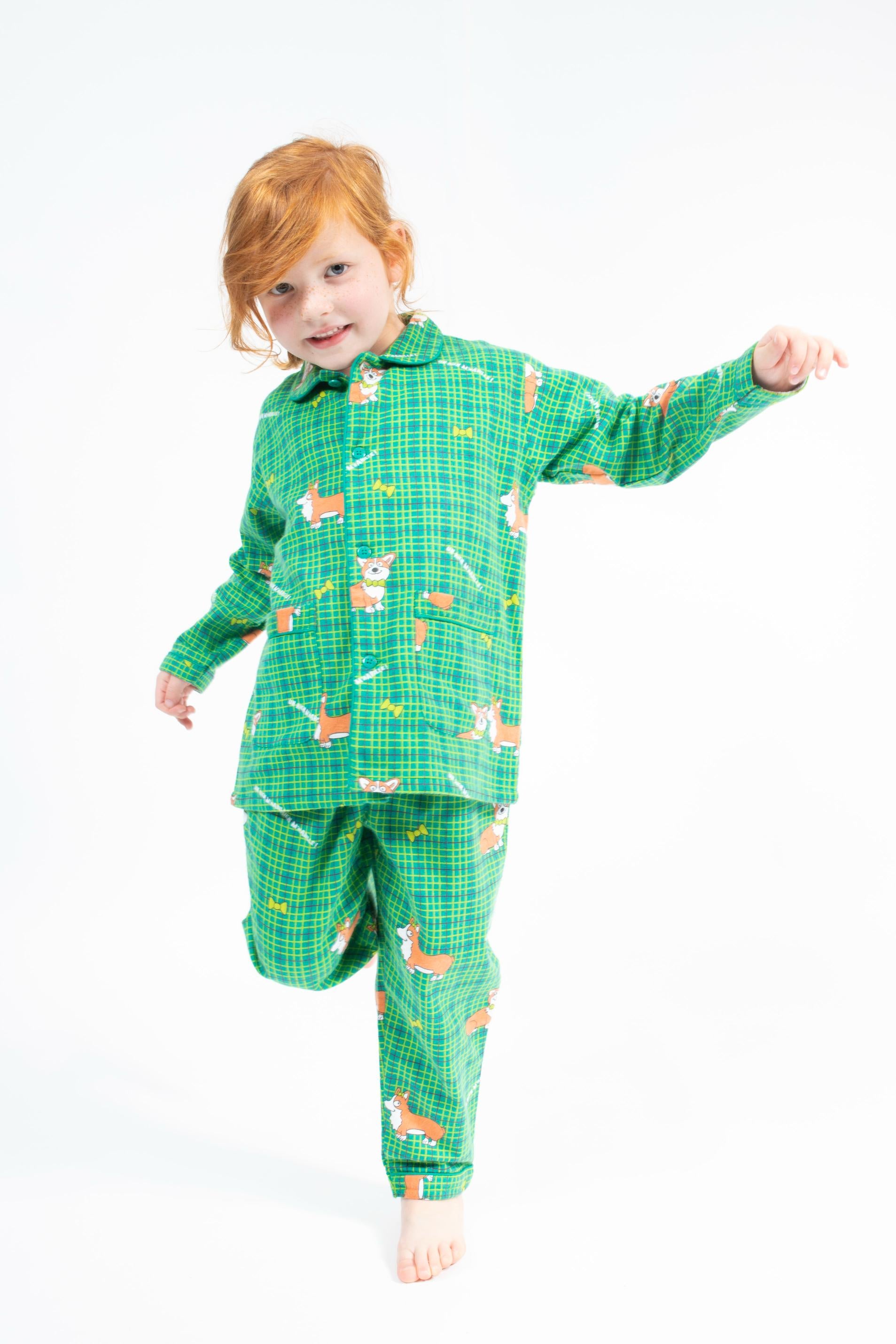 Flanellen Pyjama Kid Green