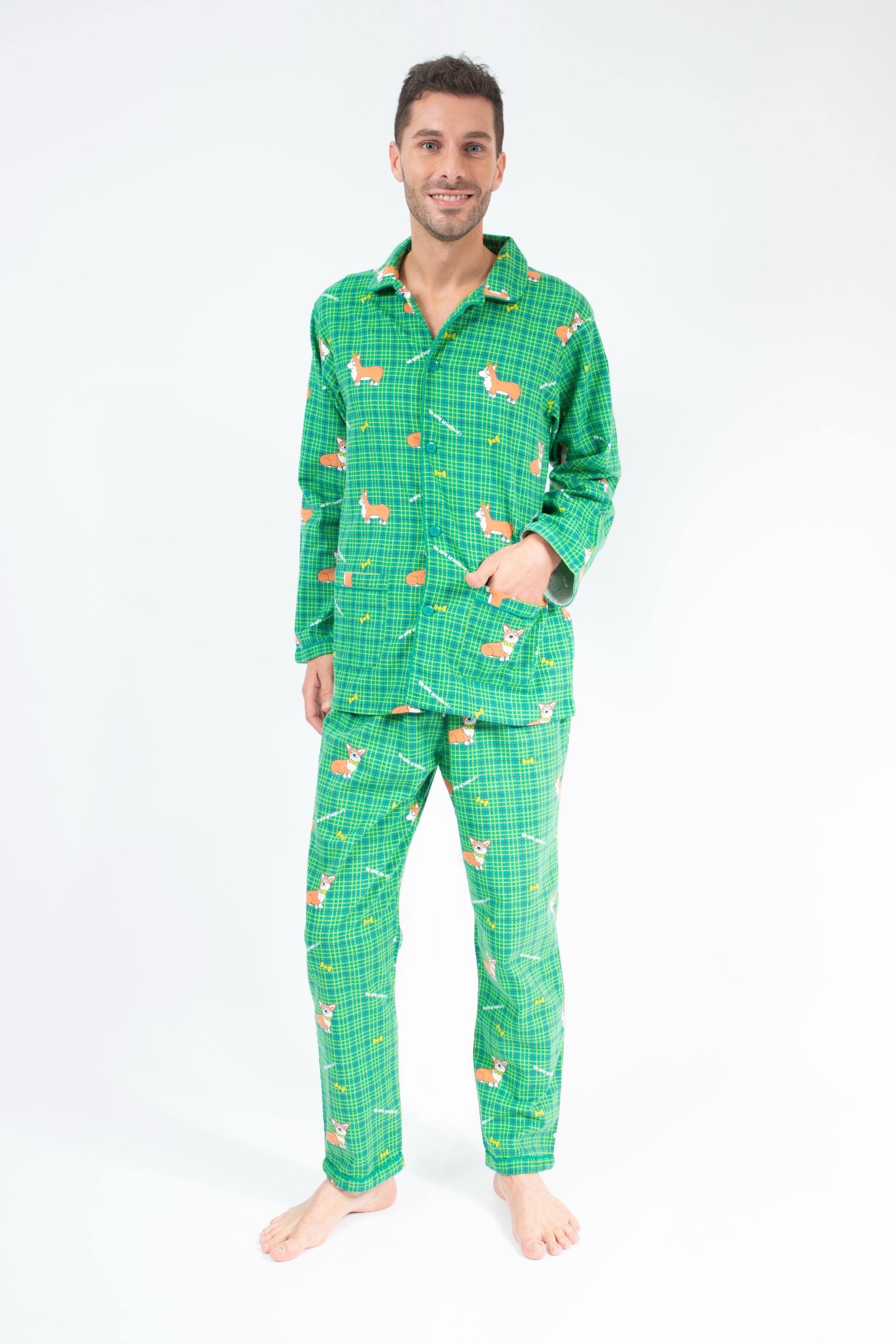 Flanellen Pyjama Man Green