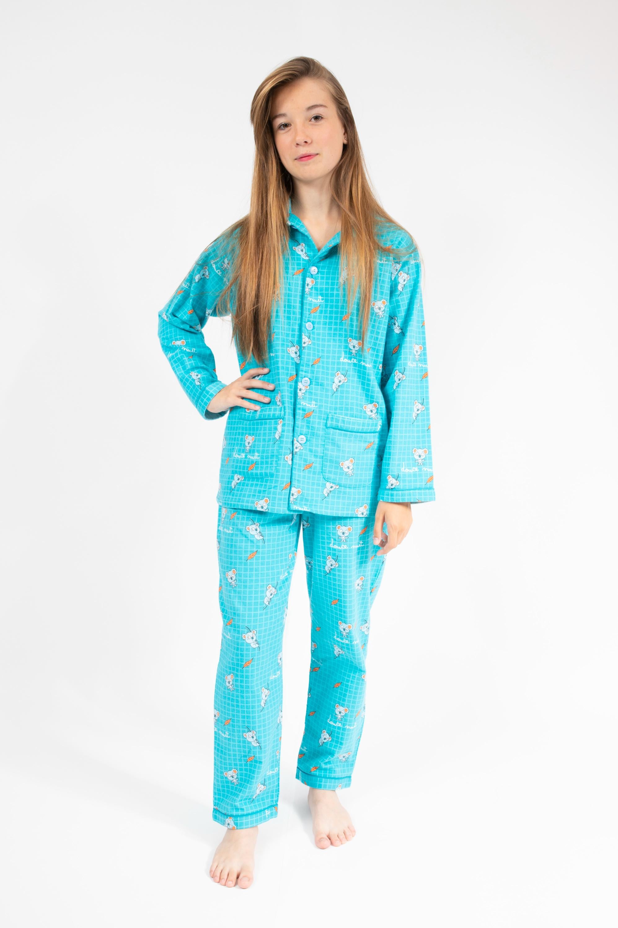 Flanellen Pyjama Kid Blue