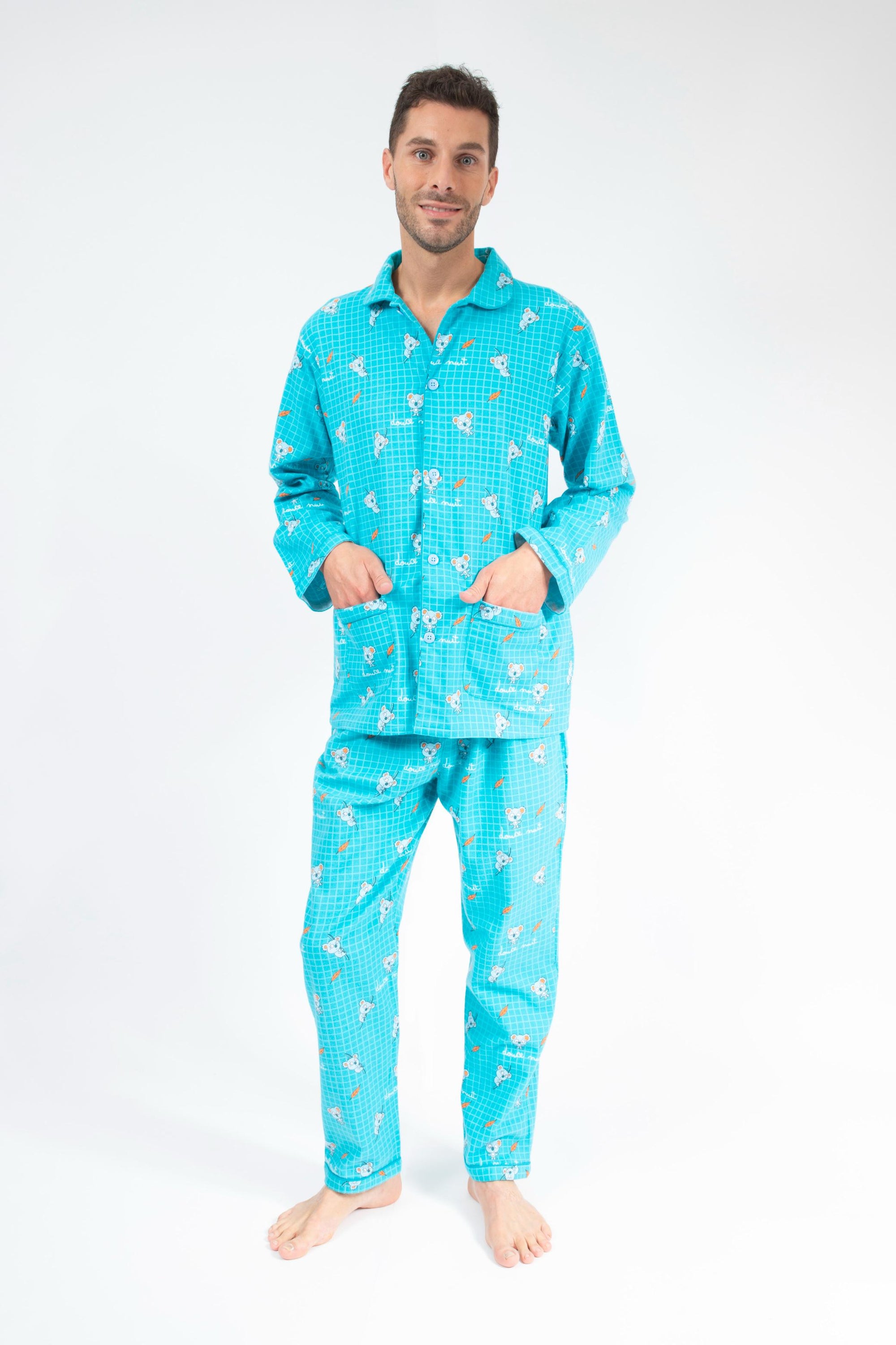 Flanellen Pyjama Man Blue