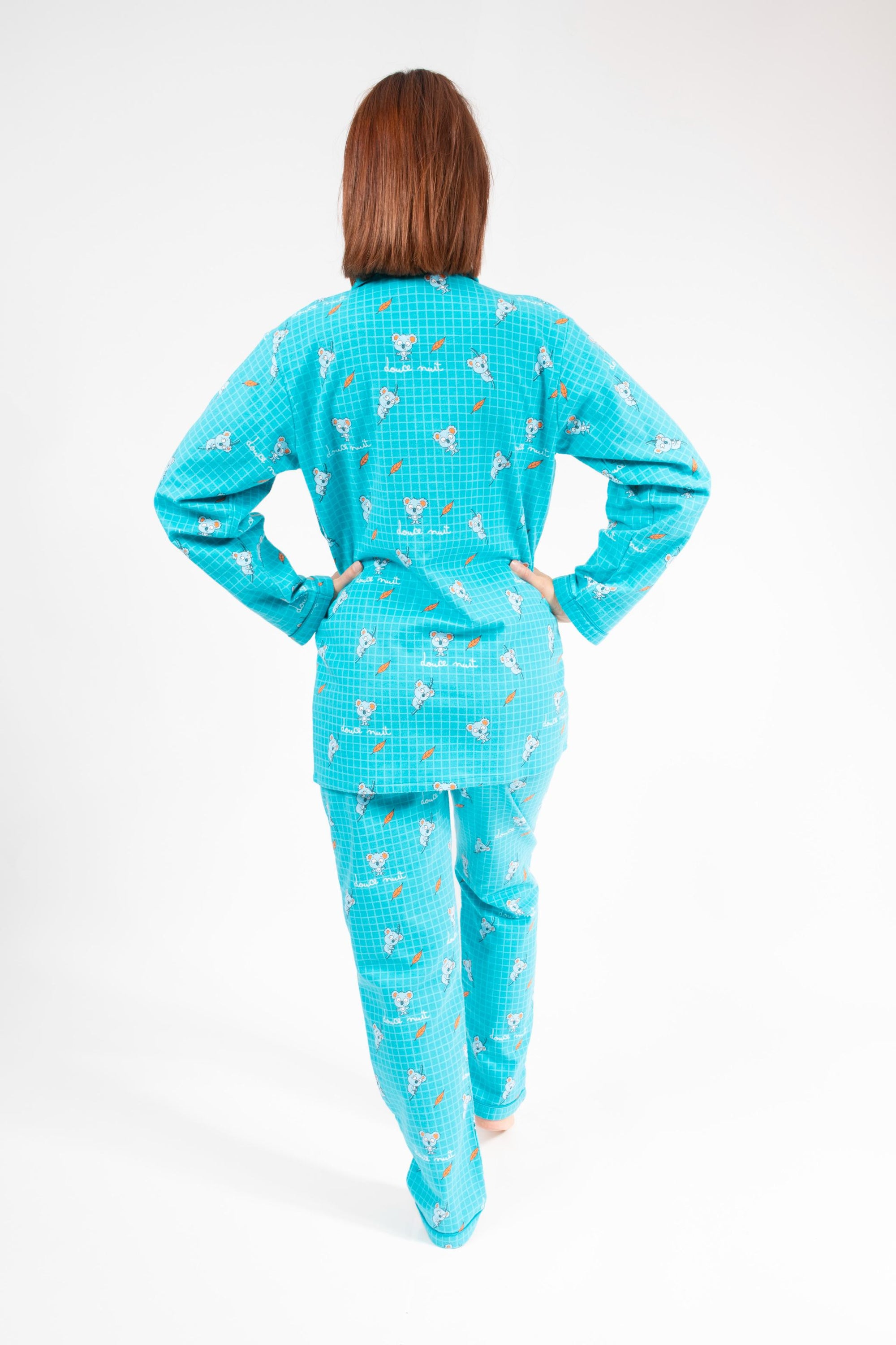 Flanellen Pyjama Vrouw Blue