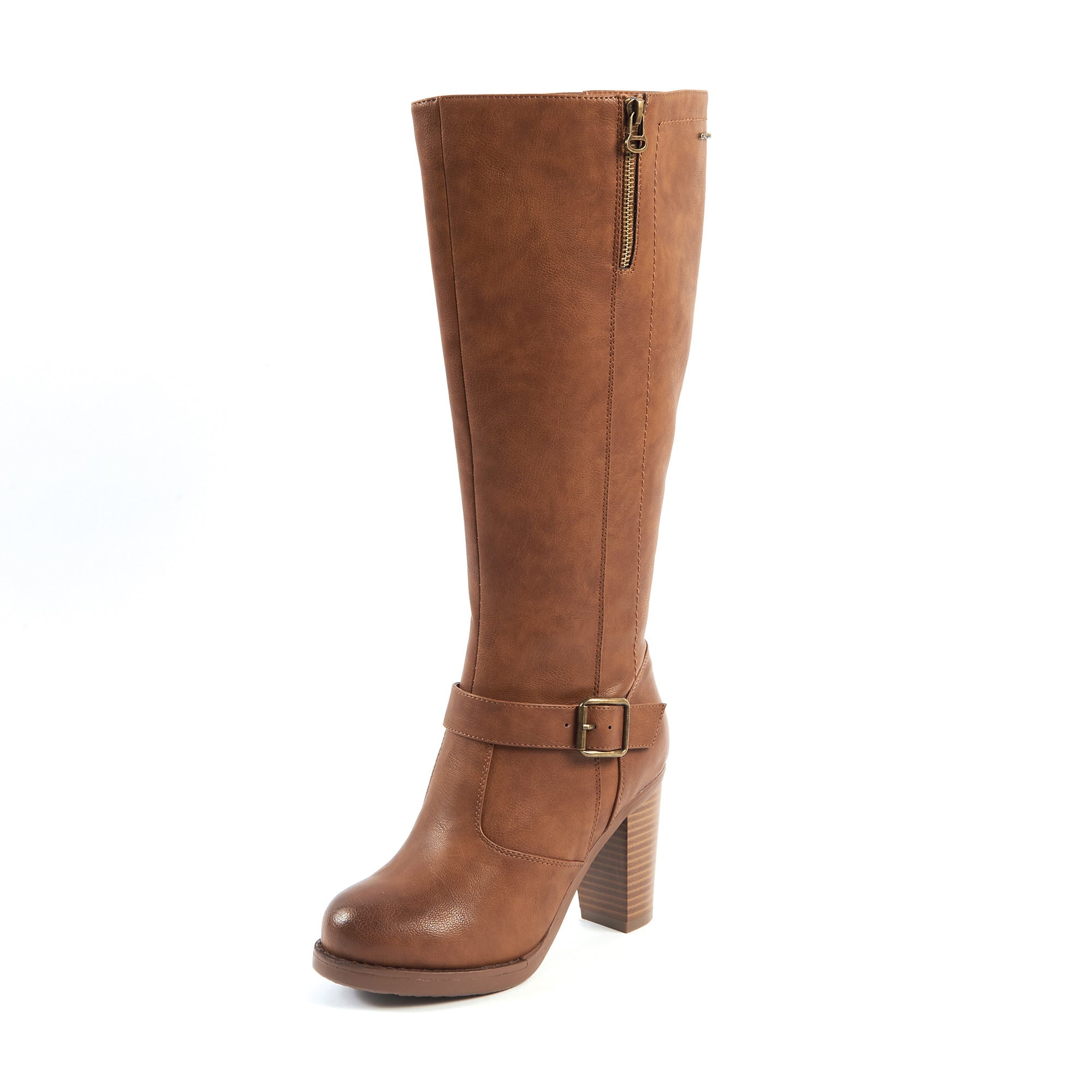 Bottes XL pour mollets larges - Modele Kamilla - Cognac