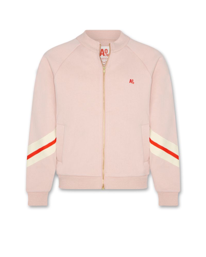 Glorie Full Zip Stripe - Dusty Pink