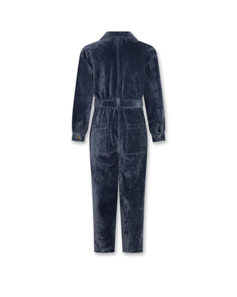 Riley Velvet Overall - Denim Blue