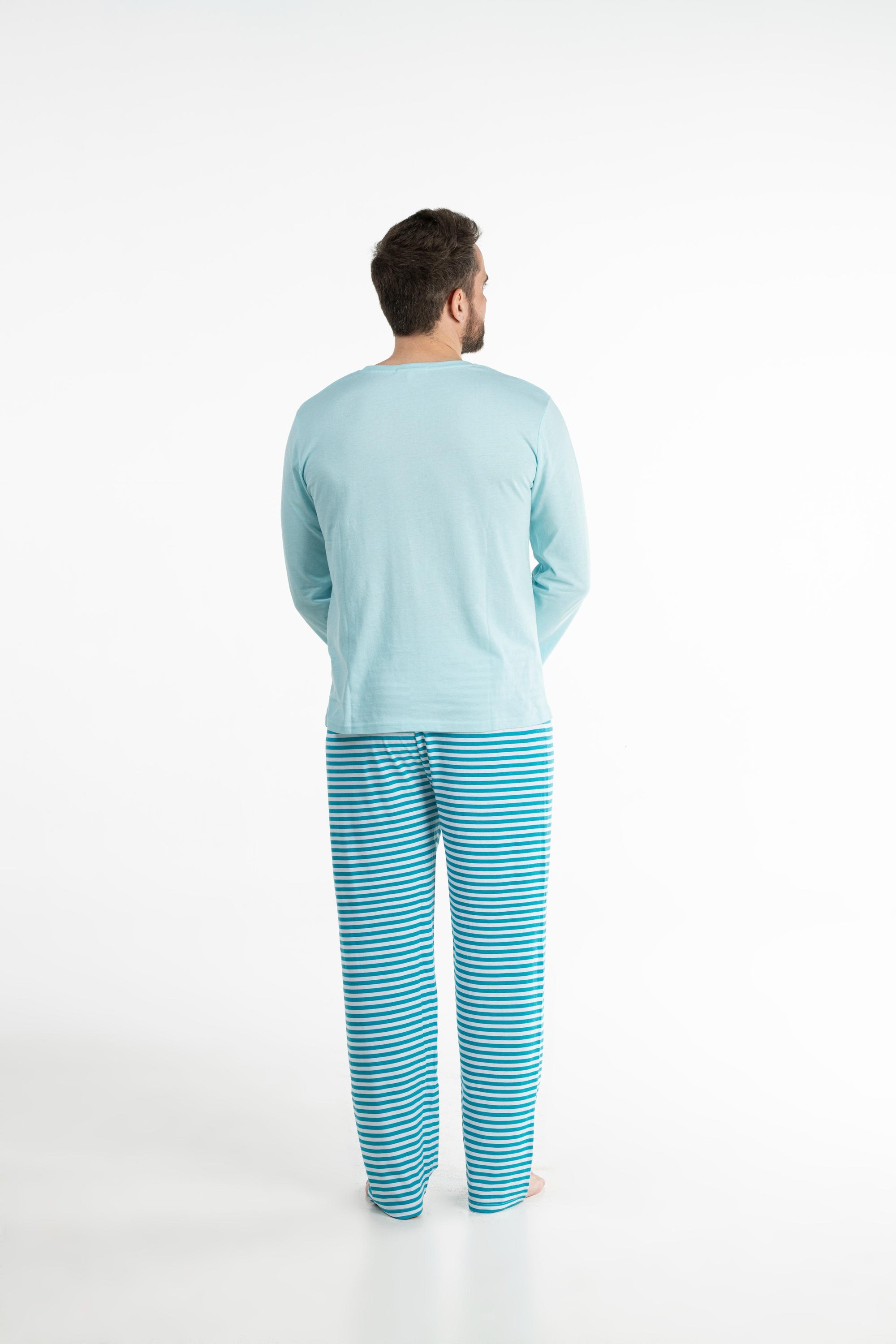 Lange Pyjama - Man - Helder Blauw Water