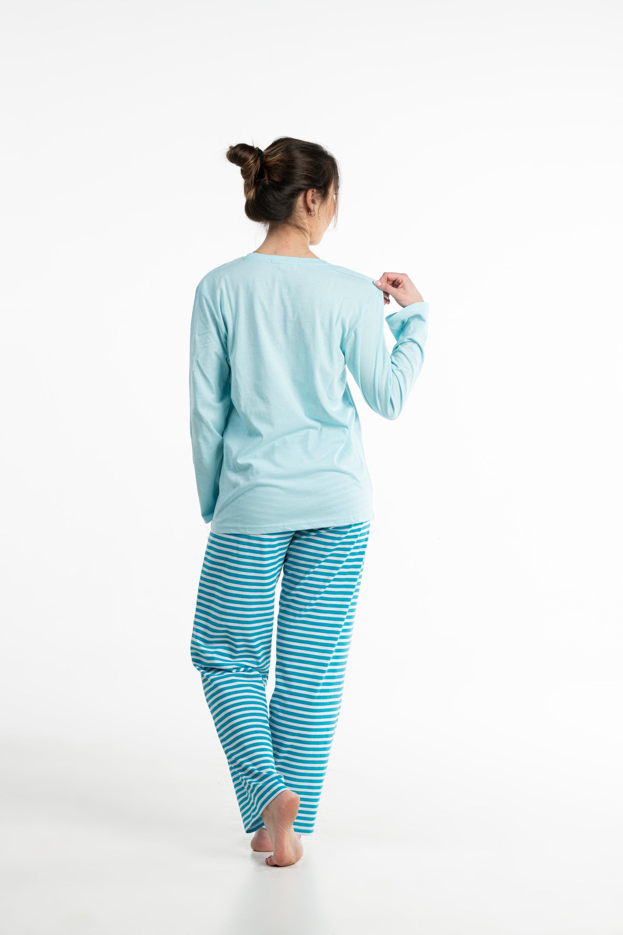 Lange Pyjama - Vrouw - Helder Blauw Water