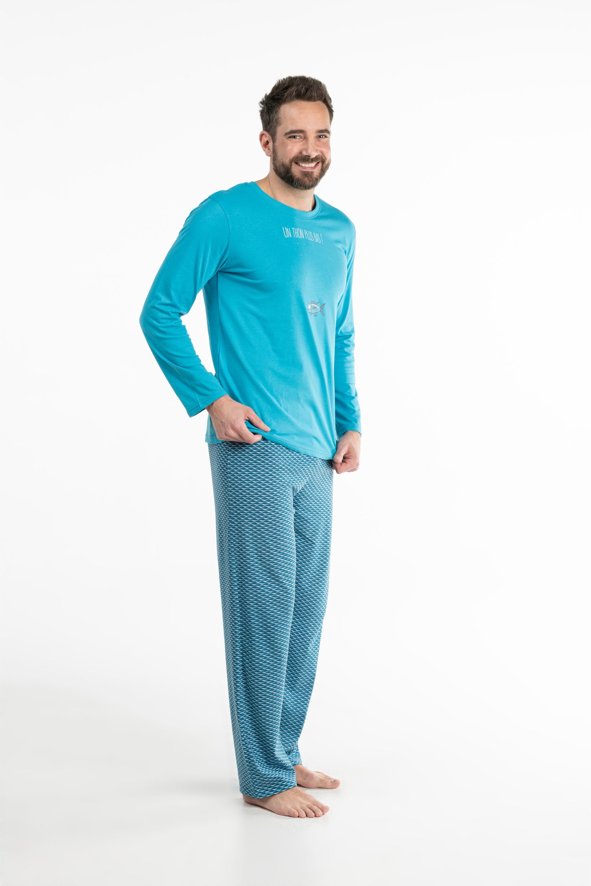 Lange Pyjama - Man - Horizon Blauw