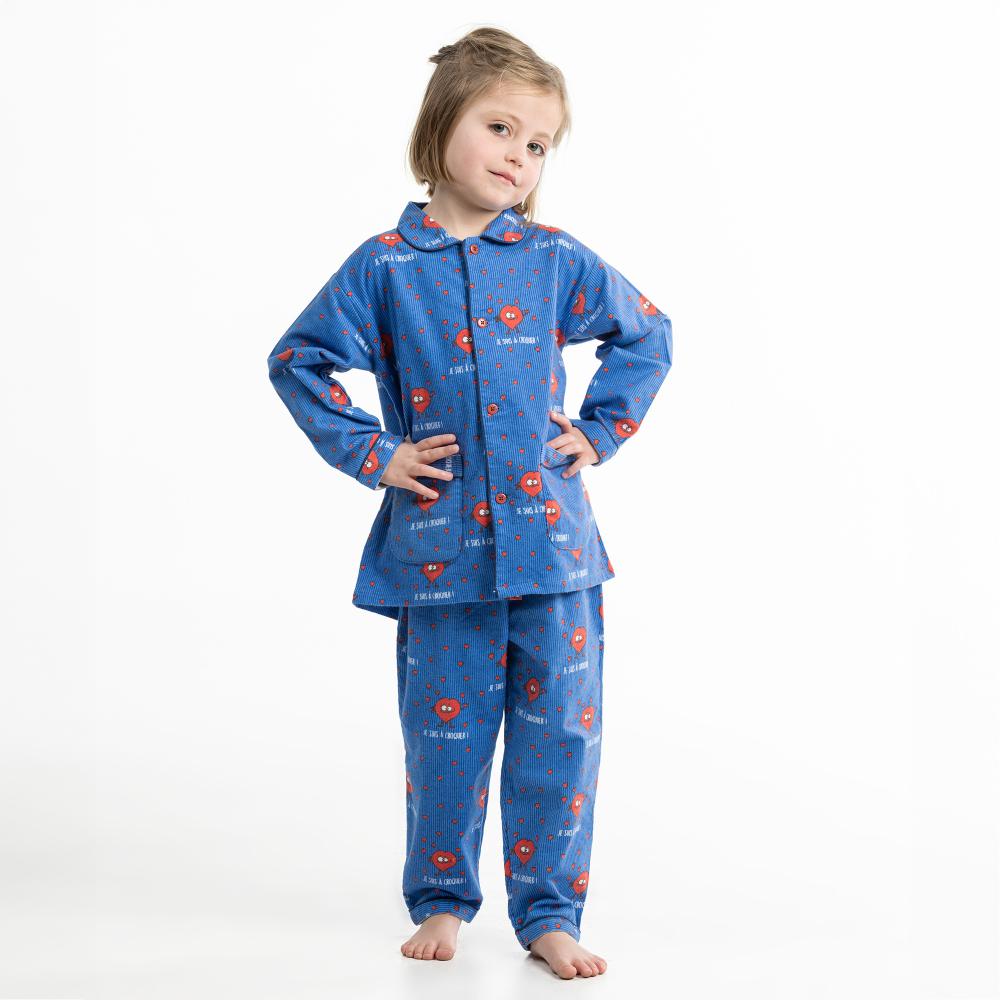 Lange Pyjama - Gemengd Kid - Bleu À Ligne