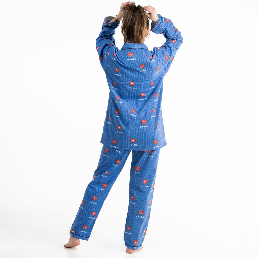 Lange Pyjama - Vrouwen - Bleu À Ligne