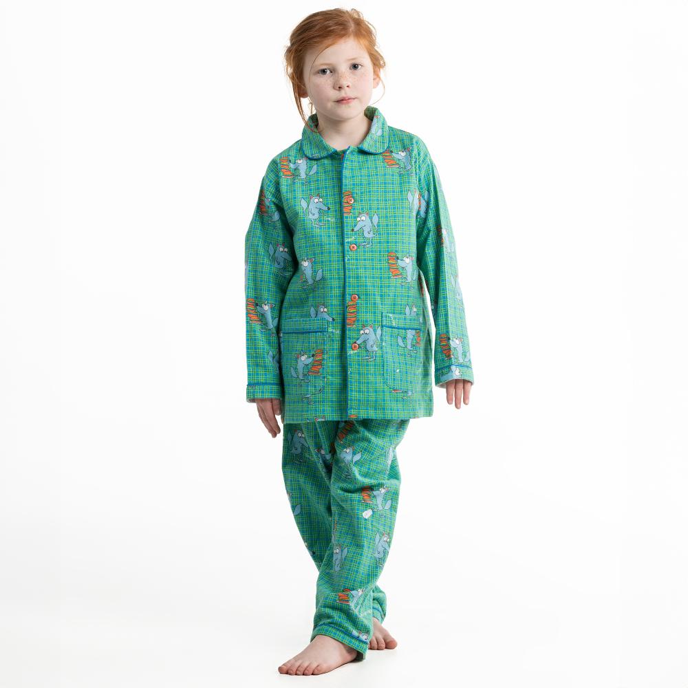 Lange Pyjama - Gemengd Kid - Bleu/Vert