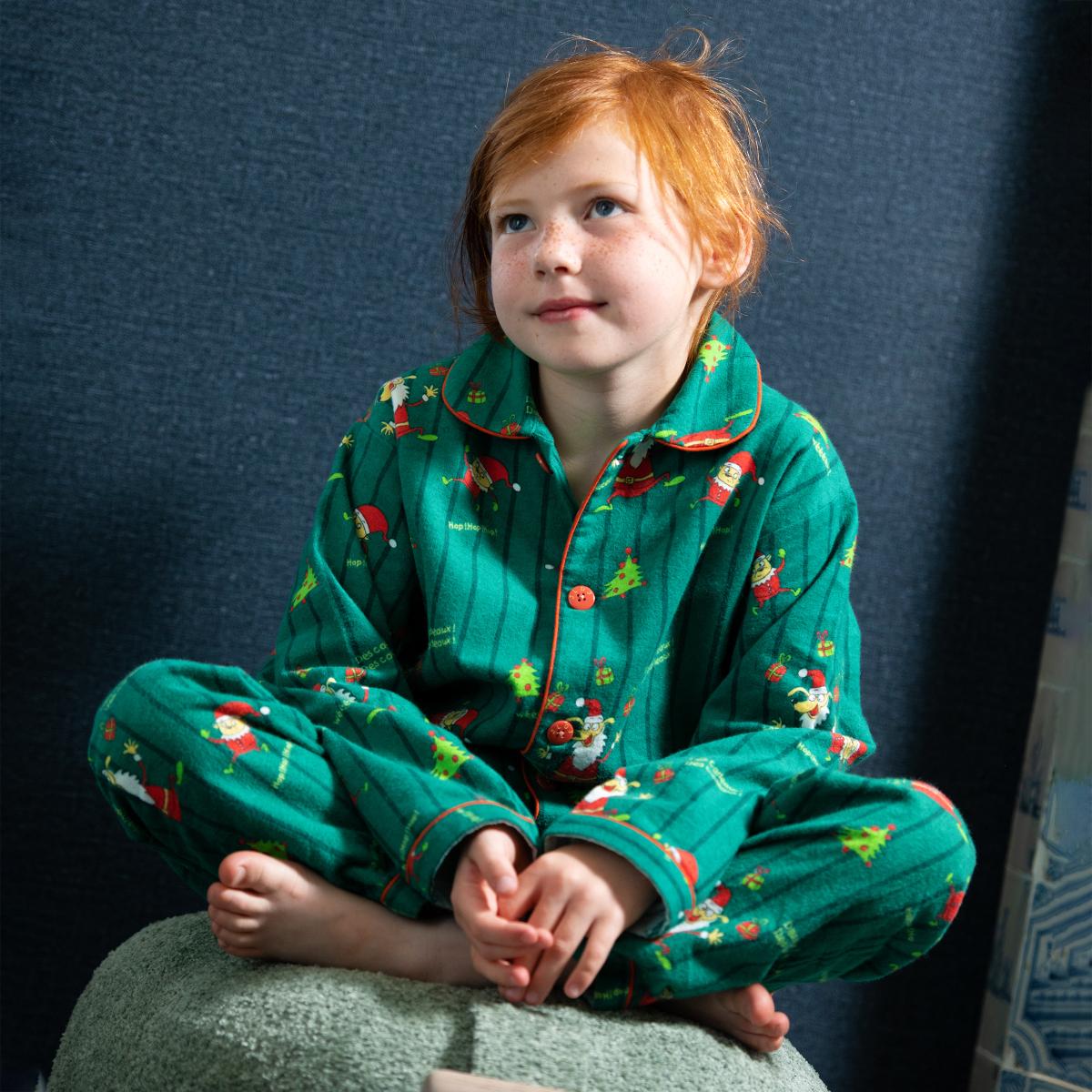 Lange Pyjama - Gemengd Kid - Vert Sapin