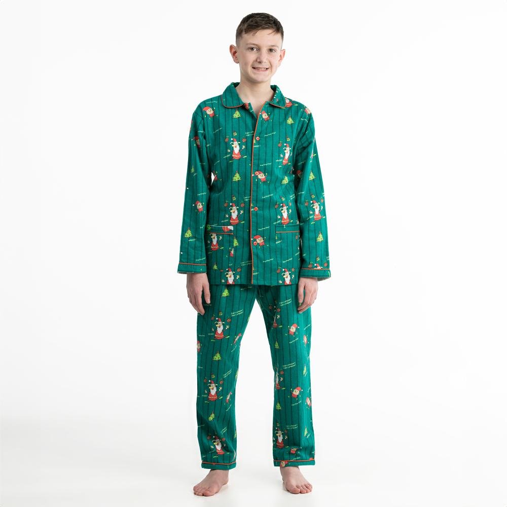 Lange Pyjama - Gemengd Kid - Vert Sapin