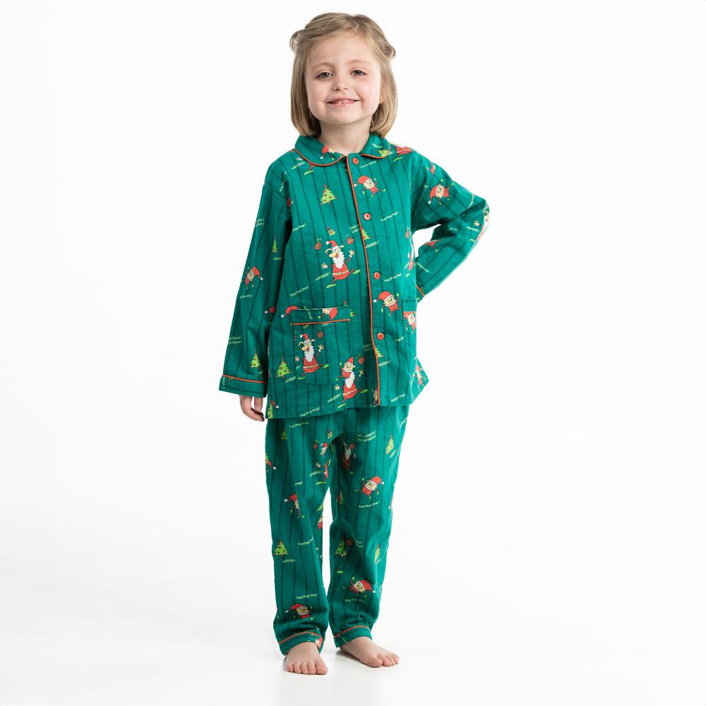 Lange Pyjama - Gemengd Kid - Vert Sapin