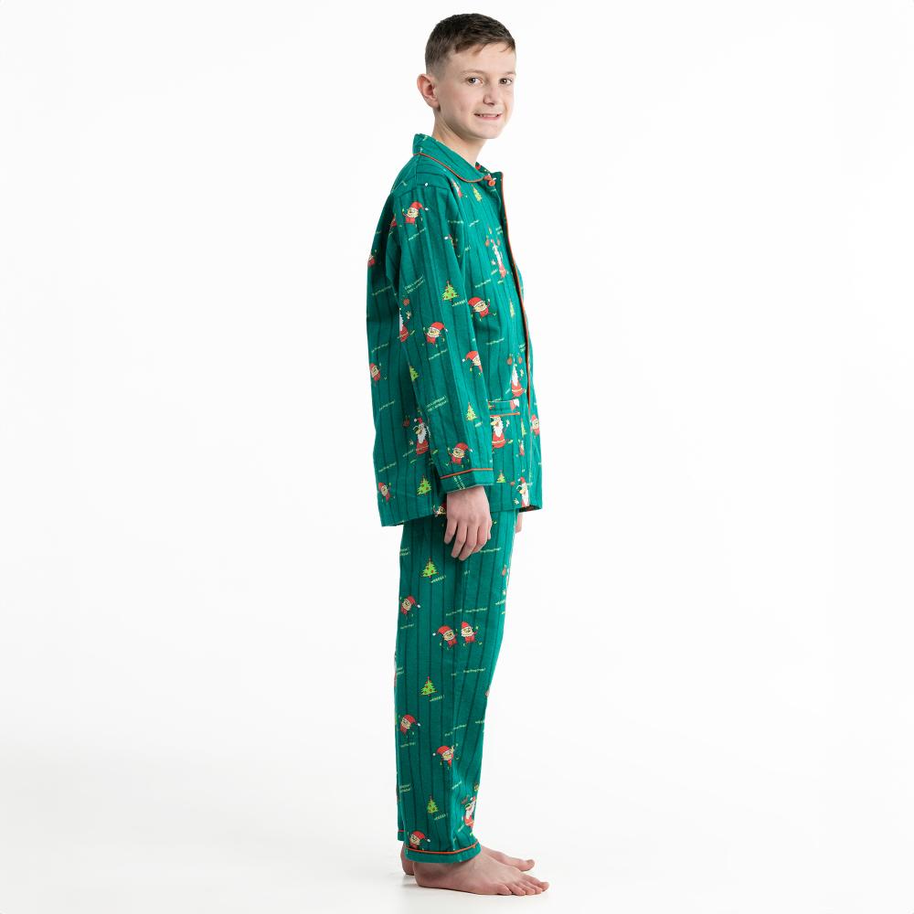 Lange Pyjama - Gemengd Kid - Vert Sapin