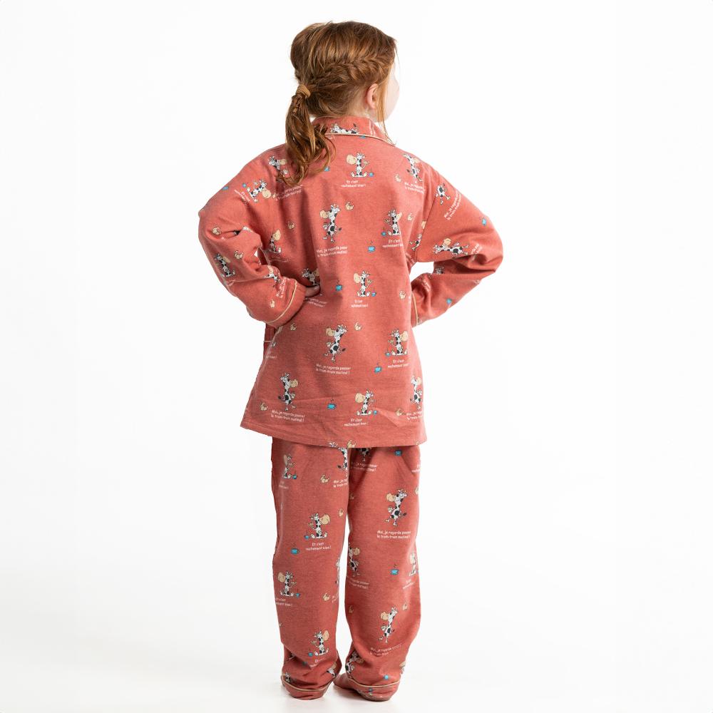 Lange Pyjama - Gemengd Kid - Terracotta