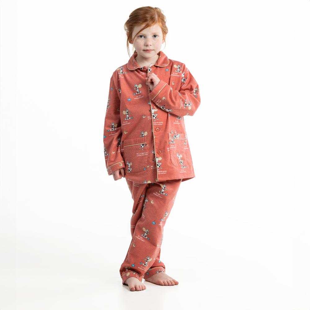 Lange Pyjama - Gemengd Kid - Terracotta