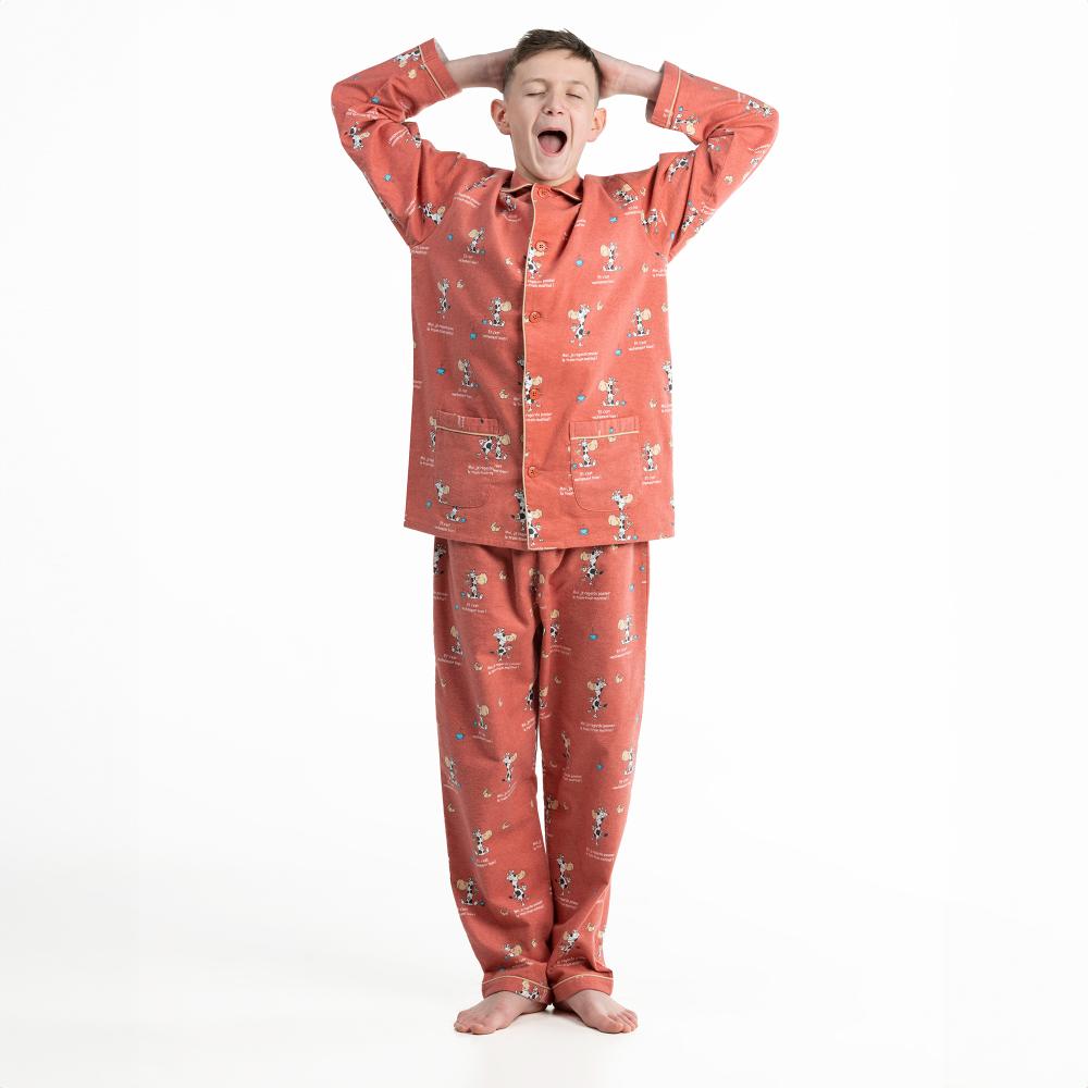 Lange Pyjama - Gemengd Kid - Terracotta