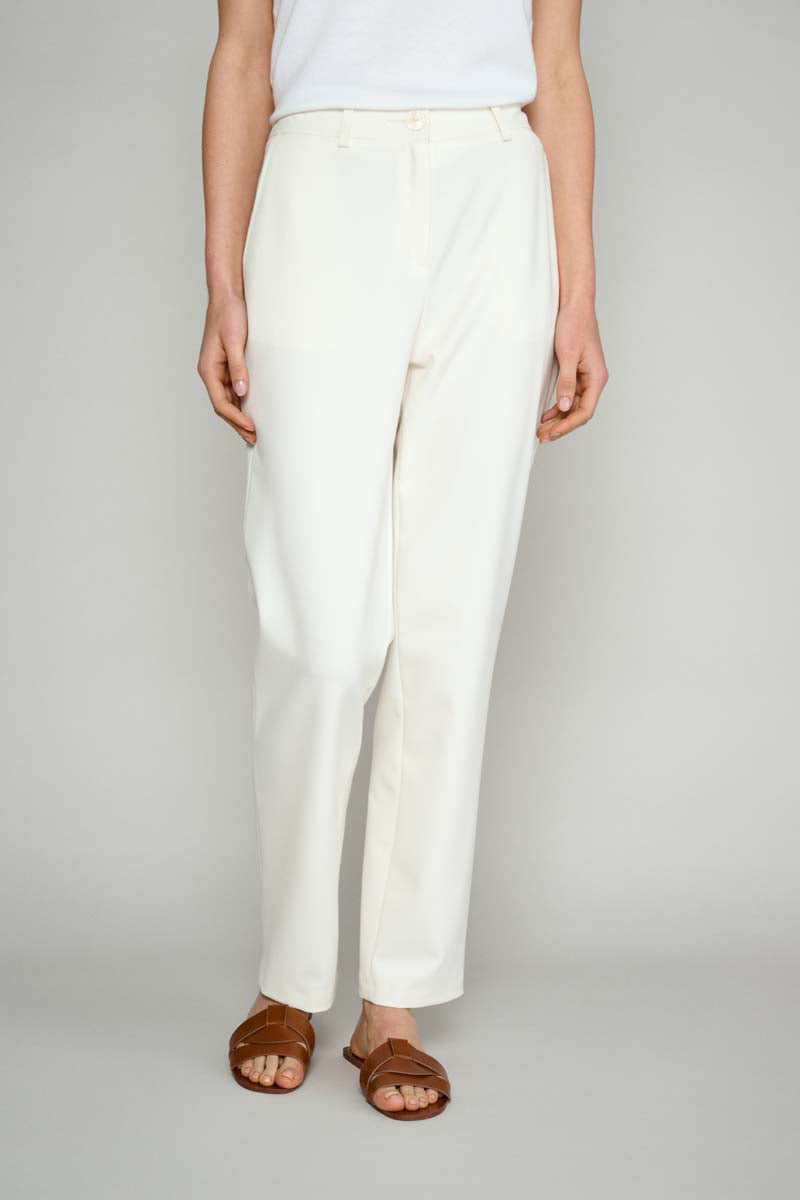 Vlotte Broek In Ecru - Cream