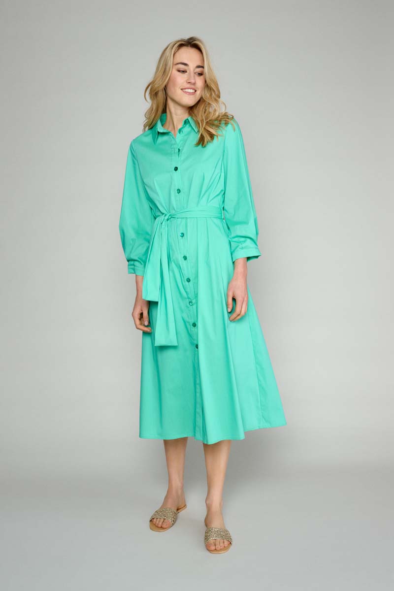 Robe  Fluide En Coton Verte - Vert