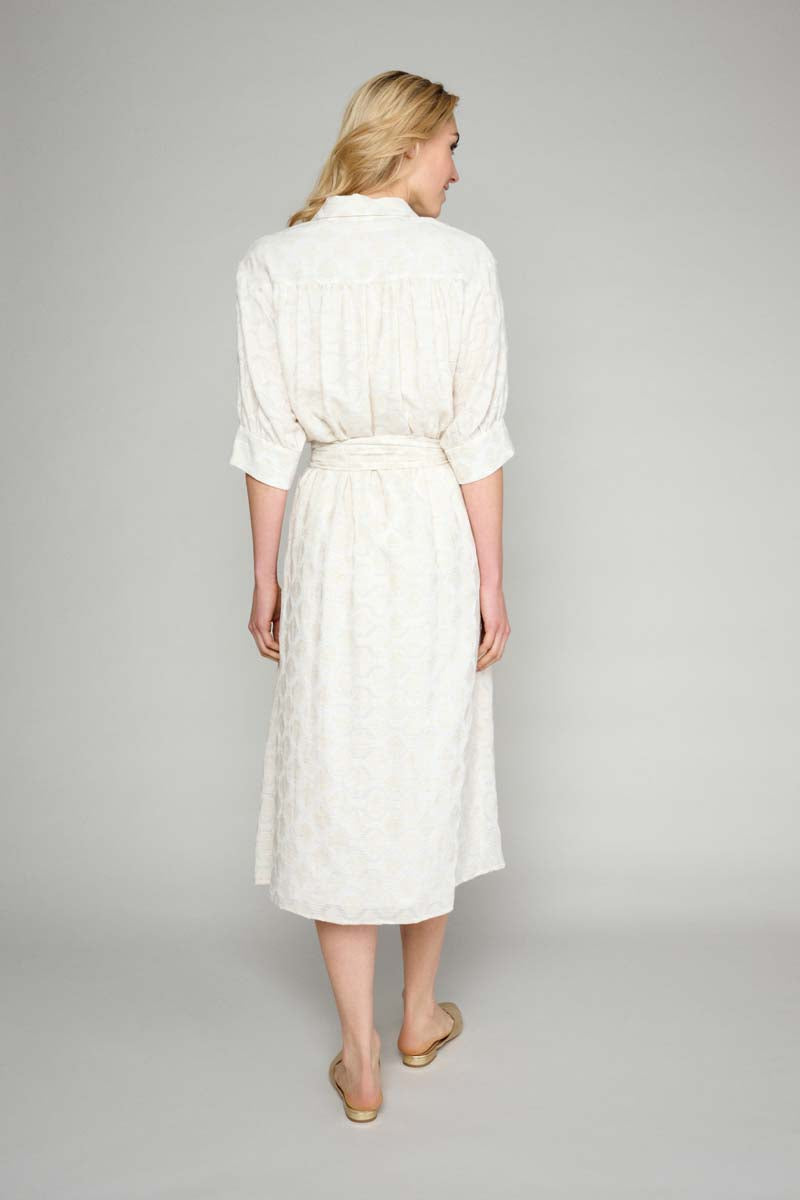 Robe Ample En Jacquard Beige - Beige