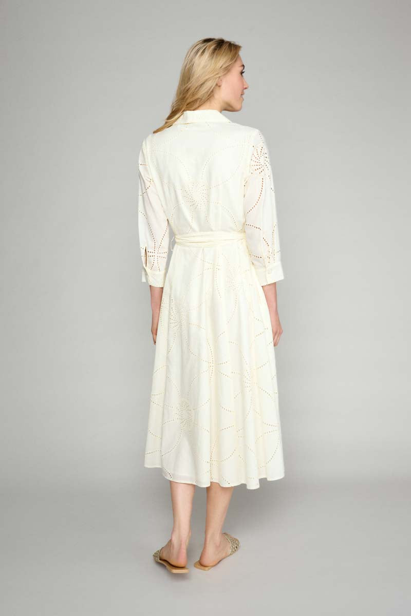 Ecru Hemdjurk In Broderie Anglaise - Cream