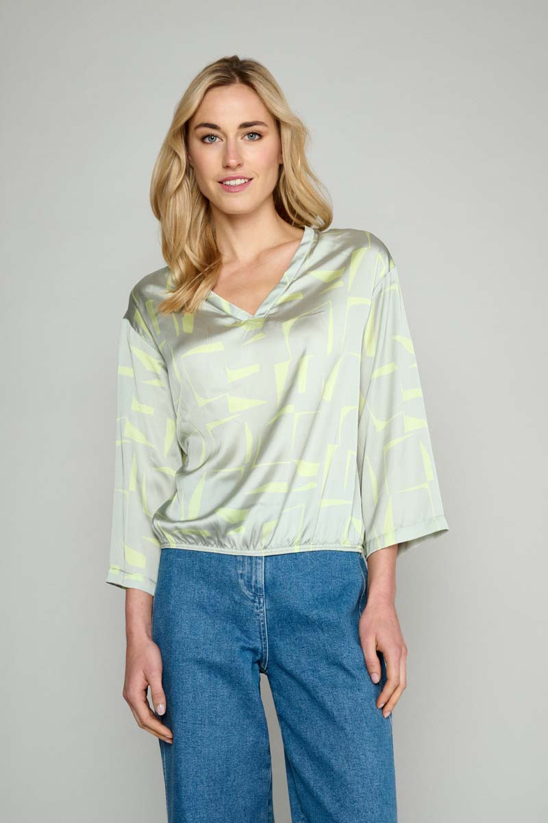 Bloes In Bicolor Print  - Groen