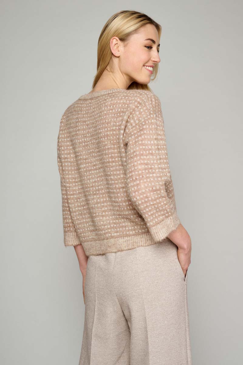 Bicolor Gebreide Pull - Camel