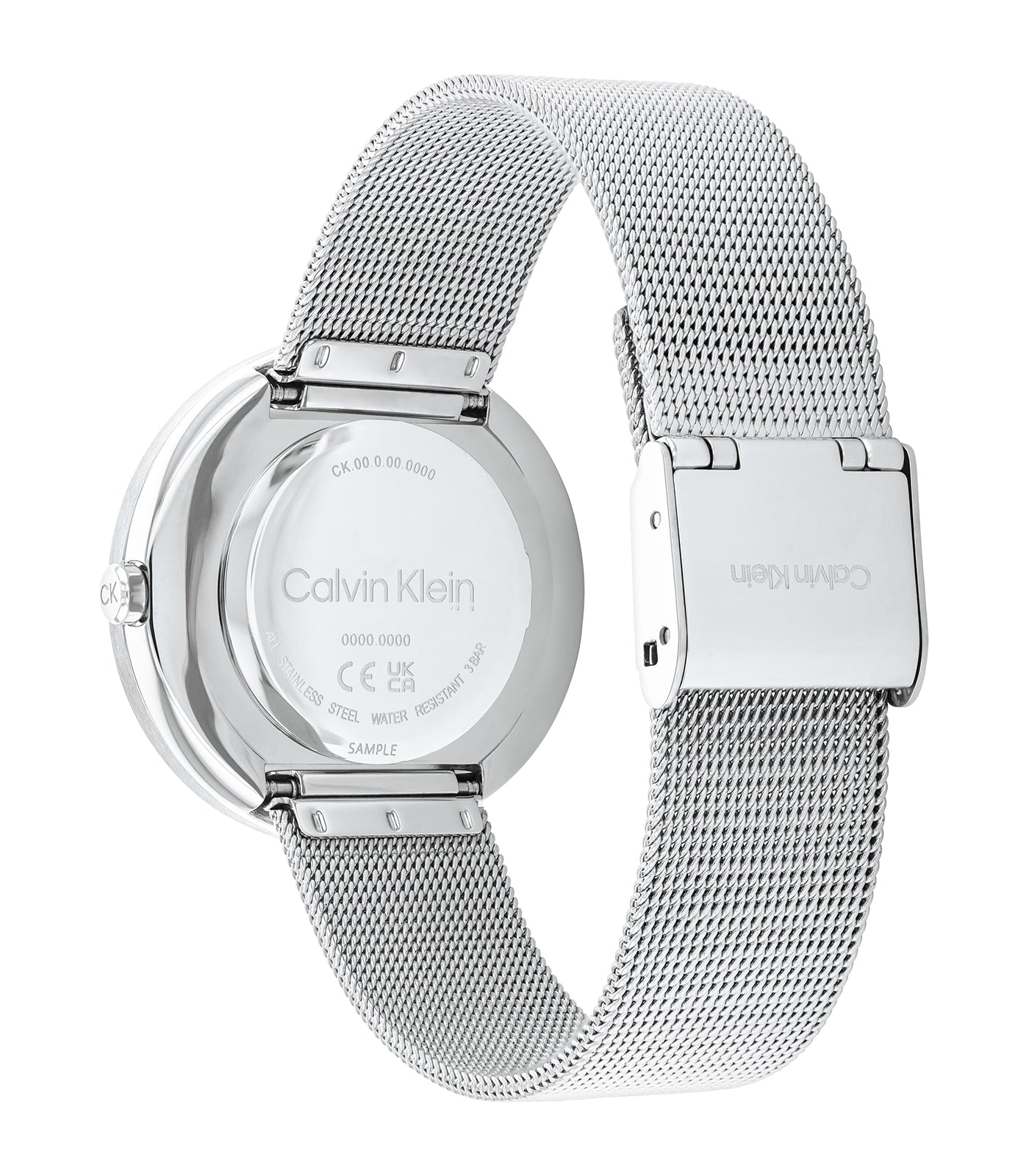 Calvin Klein - Sculptural - Vrouwen - Zilveren Armband - Roze Wijzerplaat - Zilveren Kast