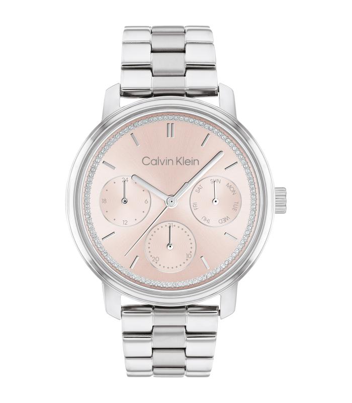 Calvin Klein - Timeless - Vrouw - Zilveren Armband - Roze Wijzerplaat - Zilveren Kast