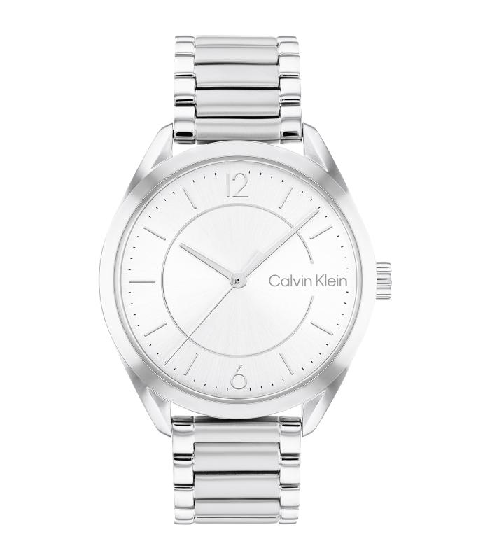 Calvin Klein - Timeless - Vrouw - Zilveren Armband - Witte Wijzerplaat - Zilveren Kast