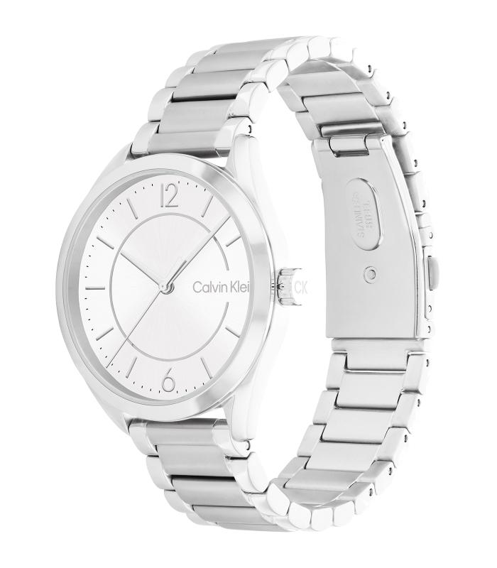 Calvin Klein - Timeless - Vrouw - Zilveren Armband - Witte Wijzerplaat - Zilveren Kast