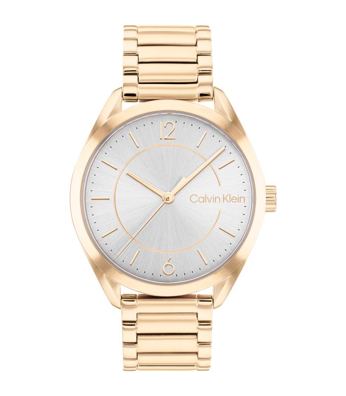 Calvin Klein - Timeless - Vrouw - Carnation Gouden Armband - Grijze Wijzerplaat - Carnation Gouden Kast