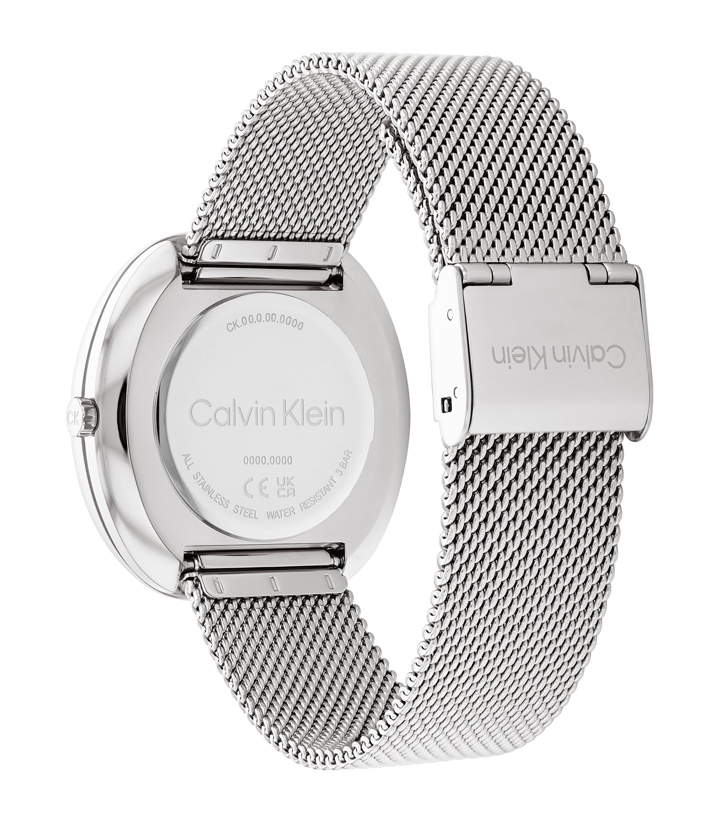 Calvin Klein - Sculptural - Vrouwen - Milanese Armband - Stalen Kast - Witte Wijzerplaat