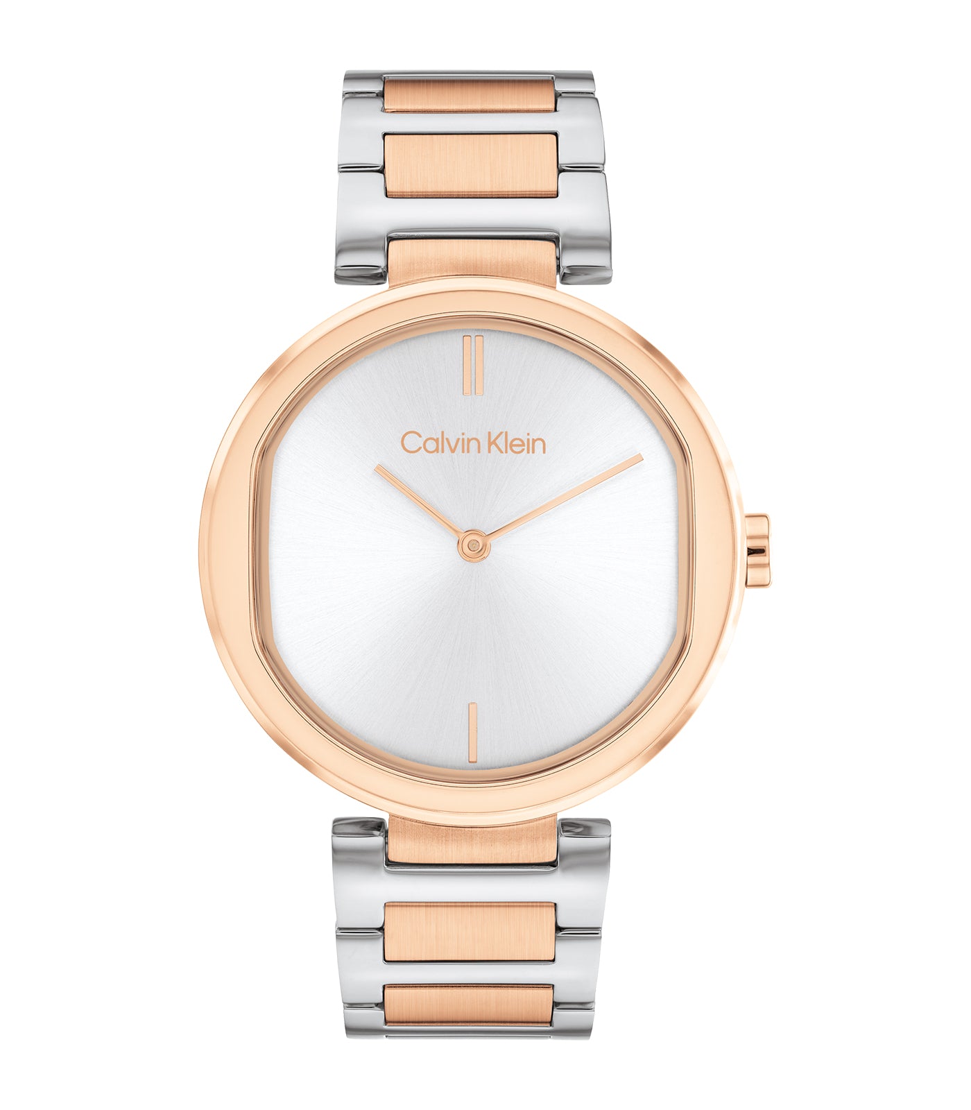 Calvin Klein - Timeless - Vrouwen - Bicolor Armband - Bicolor Kast - Zilverkleurige Wijzerplaat