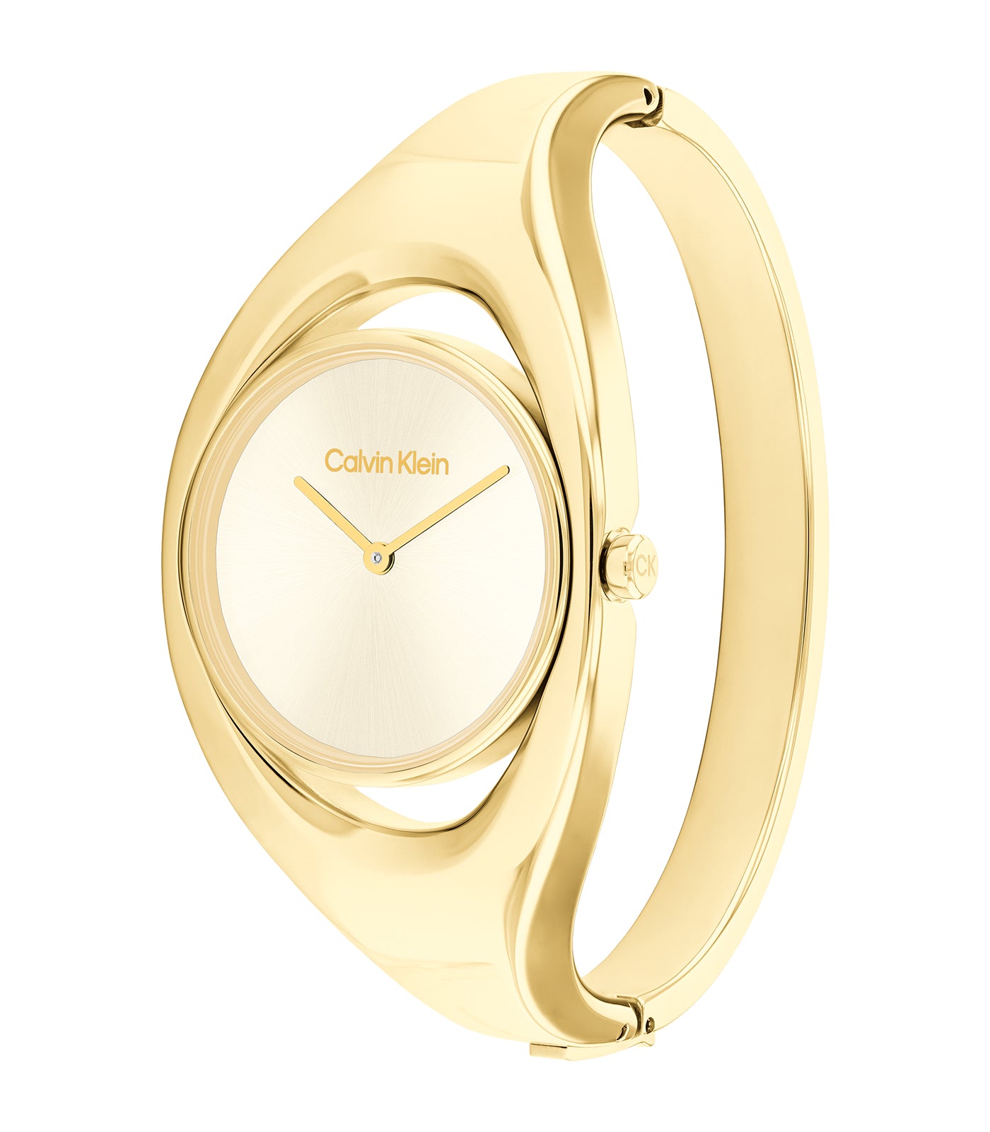 Calvin Klein - Sculptural - Vrouwen - Geelgouden Armband - Geelgouden Kast - Gouden Wijzerplaat