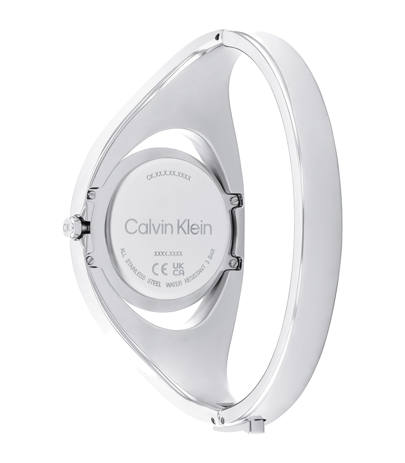 Calvin Klein - Sculptural - Vrouwen - Roestvrijstalen Armband - Stalen Kast - Zwarte Wijzerplaat