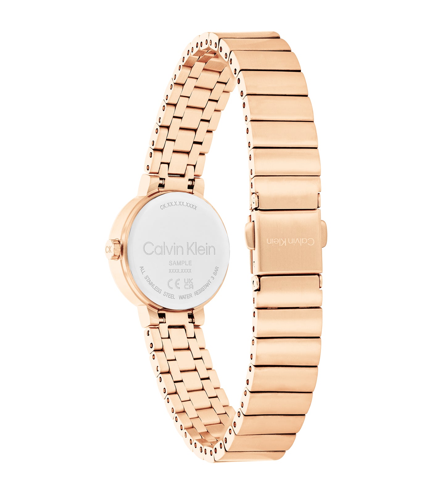 Calvin Klein - Timeless - Vrouwen - Roségouden Armband - Roségouden Kast - Zwarte Wijzerplaat