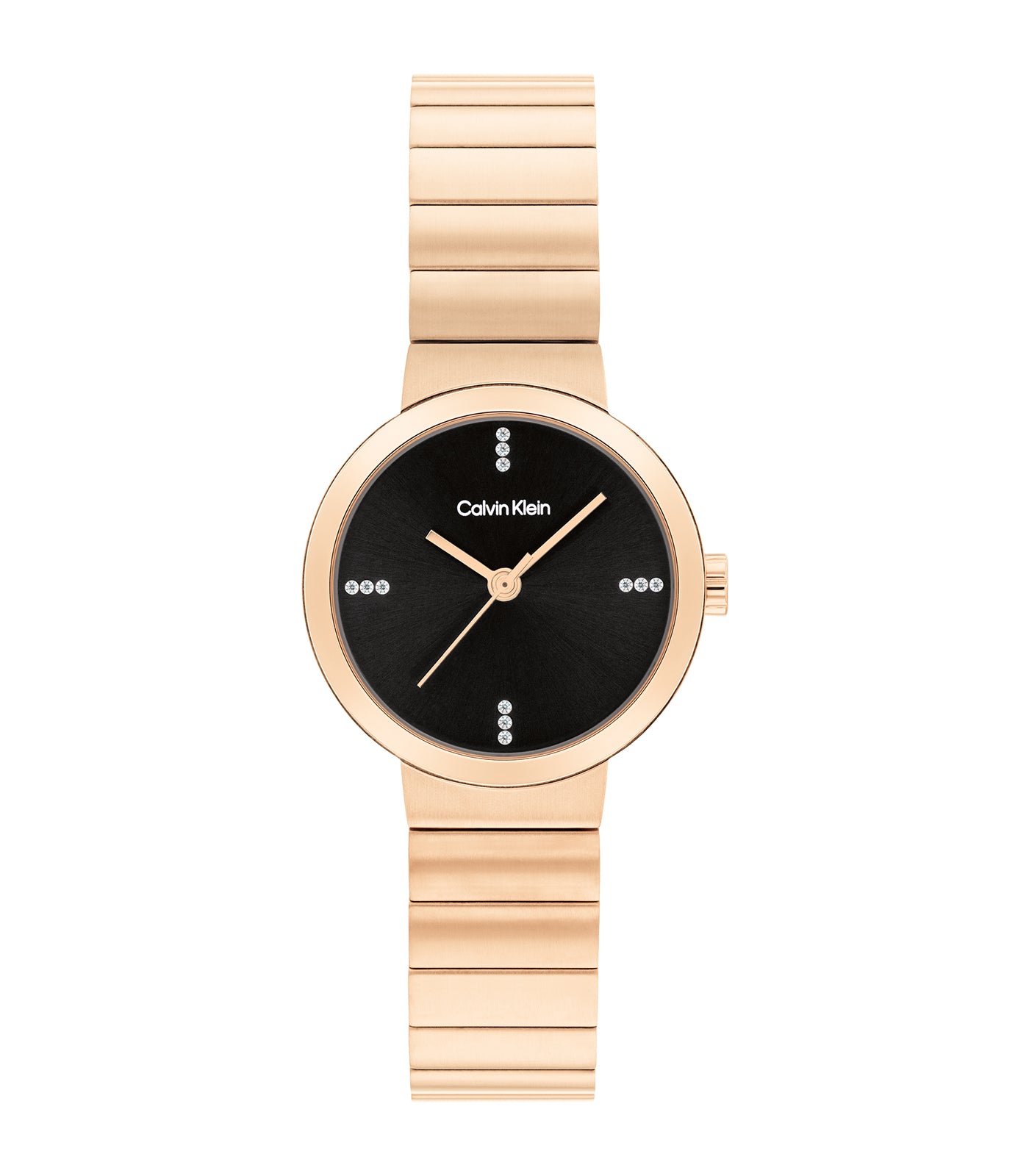 Calvin Klein - Timeless - Vrouwen - Roségouden Armband - Roségouden Kast - Zwarte Wijzerplaat