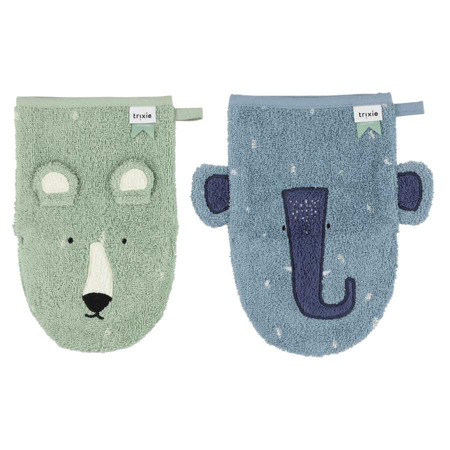 Gant de toilette  2-pack | Mr. Polar Bear - Mrs. Elephant - SET OF 3